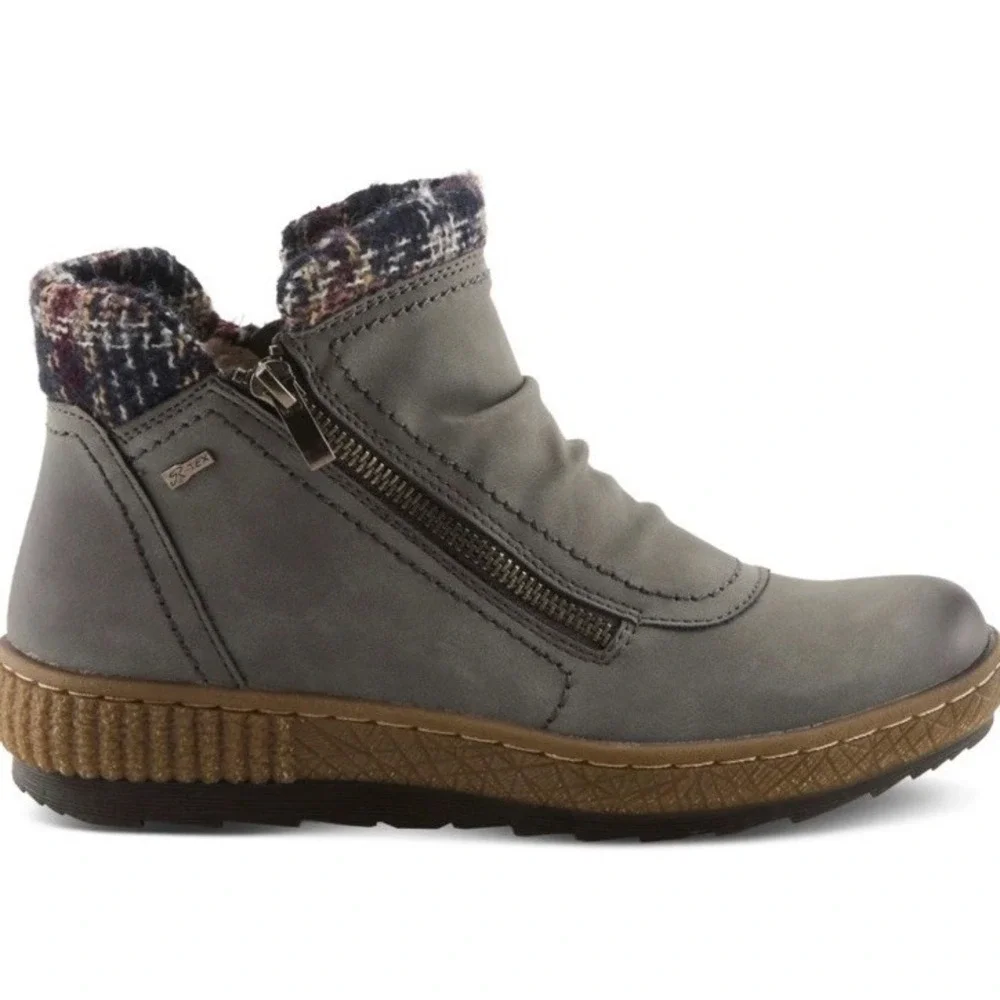 Spring Step Womens Relife Cleora Sherpa Lined Zip Boots Water Resistant Blue 10